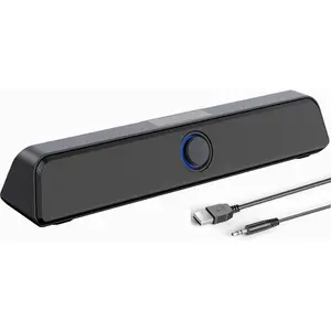 Computer Speaker, 10W PC Speaker for Desktop/Laptop,Sound bar Desktop Speaker with Clear Sound,USB Powered and 3.5 AUX-in,Plug-N-Play (Black)