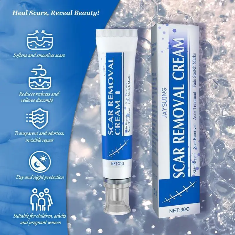 100g Therapeutic Silicone Scar Cream - Healthcare Skincare for Fading Burn & Acne Scars, Safe for All Face & Body Skin Types, Topical Wart & Corn Remover Gel, Therapy