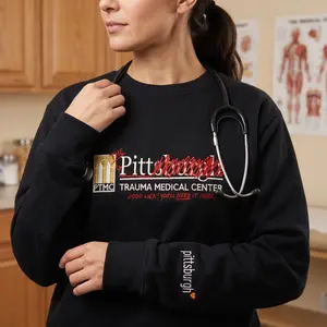 Pittsburgh Trauma Medical Center Embroidered Sweatshirt, Vintage Fan Merch Unisex T-Shirt,The Pitt TV Show, Gift For Her