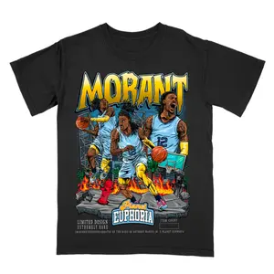 Ja Morant Memphis Basketball Graphic T-Shirt – Planet Euphoria Streetwear Tee with Fire City Design for Fans