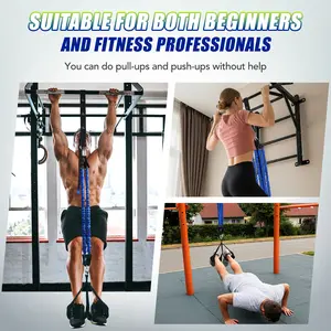 Pull Up Assist Bands Set Heavy-duty Resistance Adjustable Strap & Wide Footplate for Home Gym Outdoor Workout Strength Training Exercise Equipment