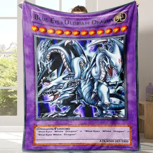 Dragon Pattern Blanket, 1 Count Soft Comfortable Throw Blanket, Warm Napping Blanket for Home Office Travel Camping, Soft Cozy Blanket, Lightweight Flannel Blanket