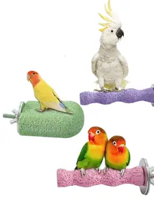 3 PCS Bird Cage Chew Accessories |   Trending Beak Care Toy Set, Parrot Beak Stone Perches, Natural Wear for Nails & Beaks, Perfect for Everyday Use & Pet Bird Enrichment