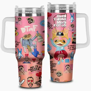 DTMF Music Custom 40oz Tumbler With Handle, Music Tour Benito Bowl Puerto Rico Music Tumbler 40oz, Gift for Music Loverr