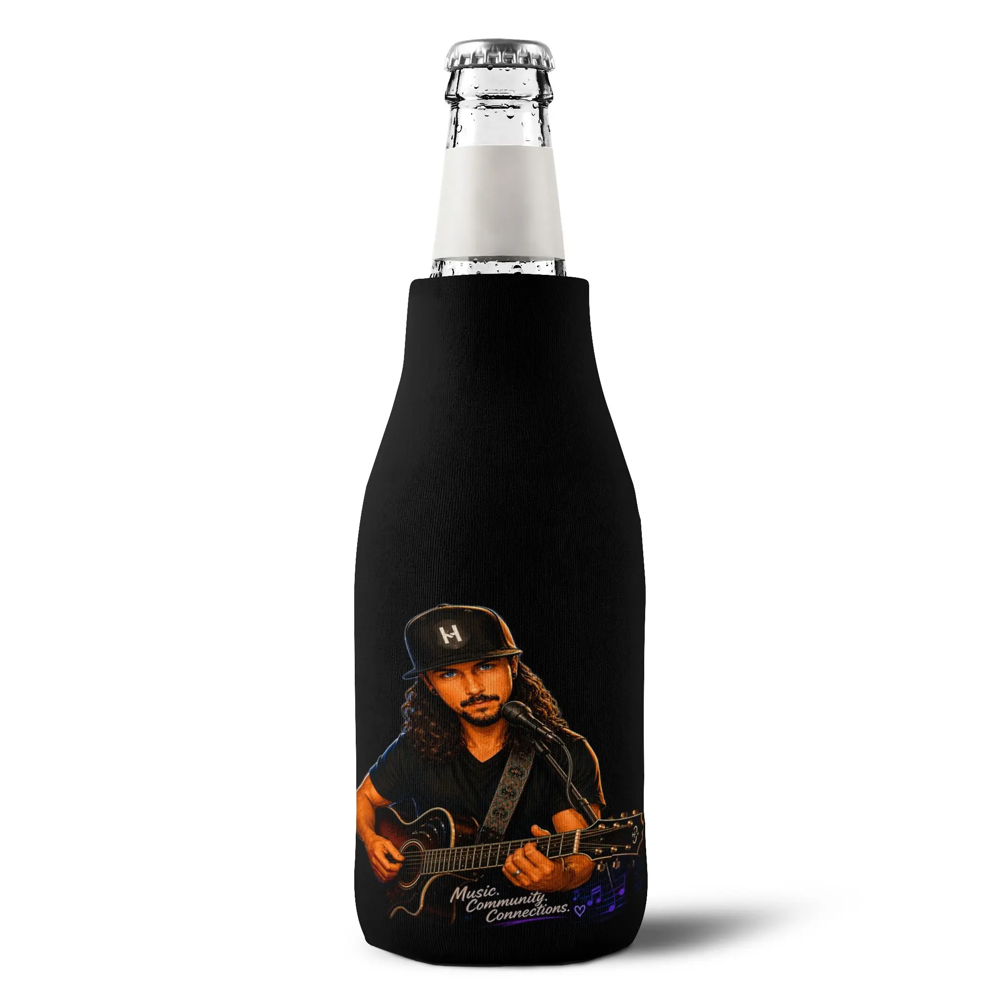 Dustin Heer Portrait Zip-Up Bottle Cooler Sleeve