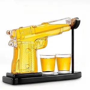 Gifts for Men Dad, 10.1 Oz Whiskey Gun Decanter Set + 2  Glasses - Unique Birthday Pistol Gift Ideas Daughter Son, Personalized Liquor Dispenser - Scotch Bourbon Vodka, Him, Brother Husband