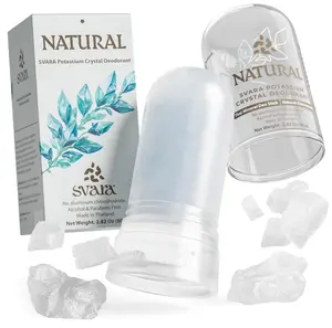 SVARA Natural Alum Crystal Deodorant Stick for Women & Men – Potassium Alum Stone for Odor Control, Smooth Non-Sticky Mineral Rock Design for Daily Freshness & Easy Application – Unscented (2.82Oz)