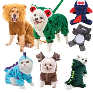 2026 Pet Dog Clothes Cat Autumn Winter Four-Legged Cotton Coat Cartoon Costume Cat Apparel Dog Clothing Supplies