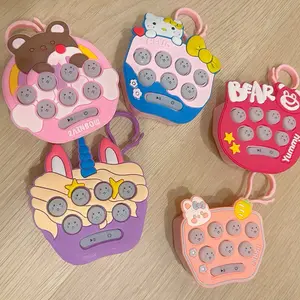 AINSLEE 5 Pcs Mini Cartoon Whack a Mole Game LED Keychain Electronic Sensory Mini Hamster Memory Game Fidget Toy for Christmas Stocking Stuffers Birthday Party Favors Gifts