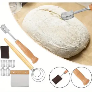 1 set (5sizes) Bread Fermentation Accessories Stainless Steel Flour Mixer Dough Cutting Knife, Bread Cut Knife Set, Dough, Knife Mixing Stick Handmade Bread Baking Tool Bread Production Accessories Bakeware Utensils