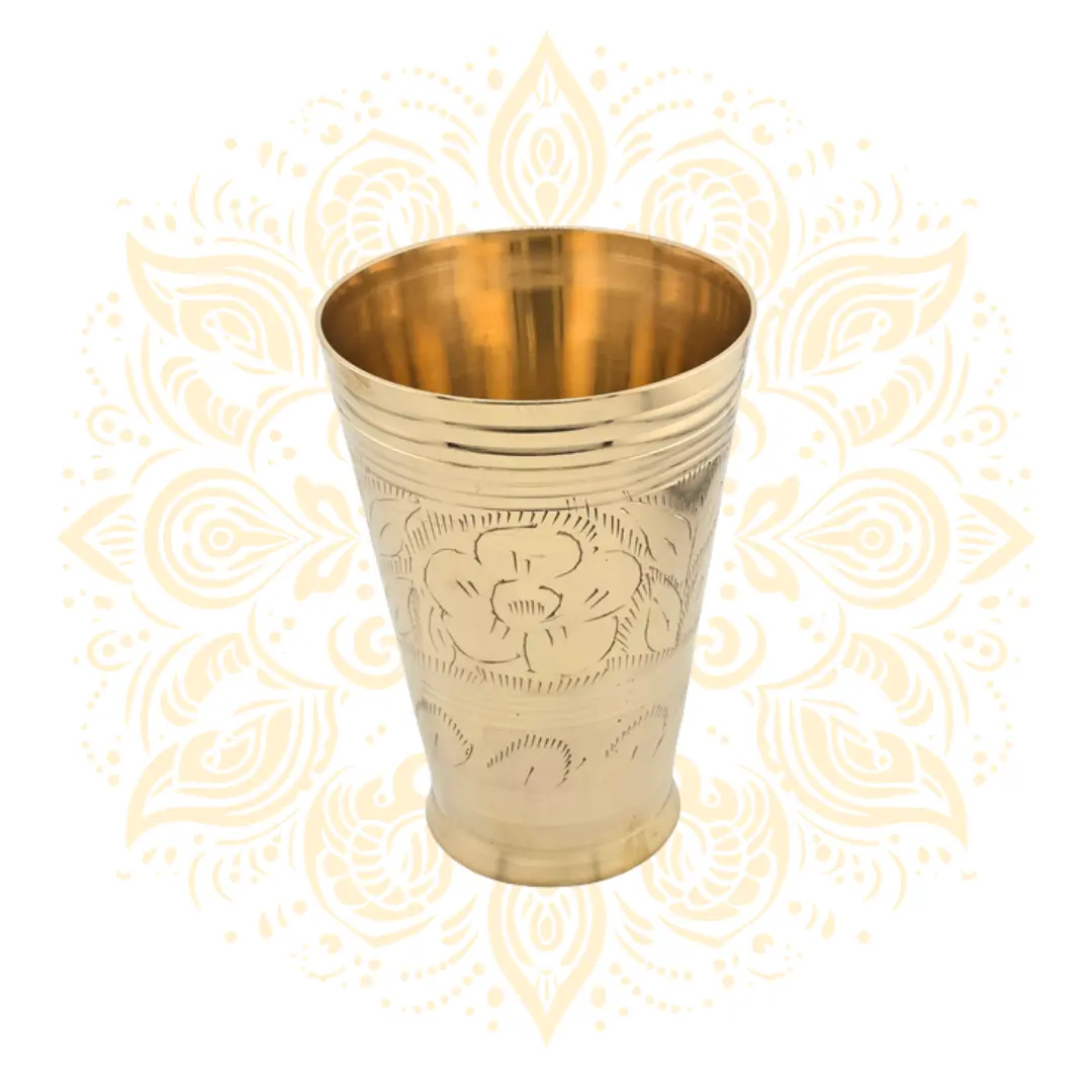 Kansa Brass Cup 5" Ayurvedic Drinking Tumbler