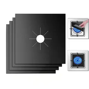 4/6/10Counts Reusable Stove Protector Cover Liner Set, Stove Plate, Protective Gas Stove Top Burner Guard Kitchen Accessories Durable Utility Gadgets Easy Assembly Storage Multipurpose