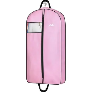 43" Pink Garment Bags for Travel for Women  Oxford Fabric Suit Bags for Closet Storage Dress Cover Hanging Clothes Bag