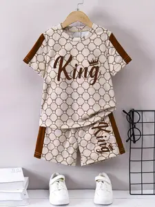 Boys' 2-Piece Casual Hoodie & Shorts Set, Cute Anime Print Role-Playing, Perfect for Outdoor Play, Loose-Fit Clothing