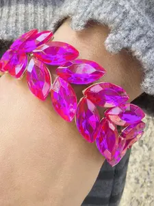 European and American Bestselling Bangles, Exaggerated Glass Alloy Elastic Adjustable Bracelets, Bridal Fashion Personalized Jewelry, Pretty Bracelet, Stackable Bracelets, Trendy Stack Bangle