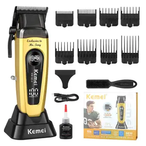 Kemei KM-90-4 Portable Fast-Cut Grooming Gift Set, 11500RPM Powerful Motor, 150-Minute Ultra-Long Battery Life, USB Fast Charging, Water-Free Cleaning, Travel Case Included, A Delicate Gift for Men Hair Clipper Trimmer Cordless Removable