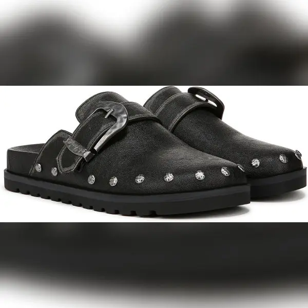 Blowfish Malibu Women's Skylar Mule Black Suede with Stud Detailing Comfortable Slip-On Shoes