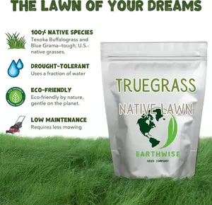 Earthwise 1 lb TrueGrass Native Lawn Seed – Easy-Grow, No-Maintenance, Drought-Tolerant – Covers 500 sq. ft.