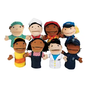 Kaplan Early Learning Occupation Puppets - Set of 8 Hand Puppets with Moveable Mouth and Arms
