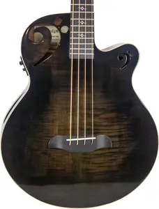 Sawtooth Rudy Sarzo Signature Transparent Black Flame Acoustic-Electric Bass Guitar