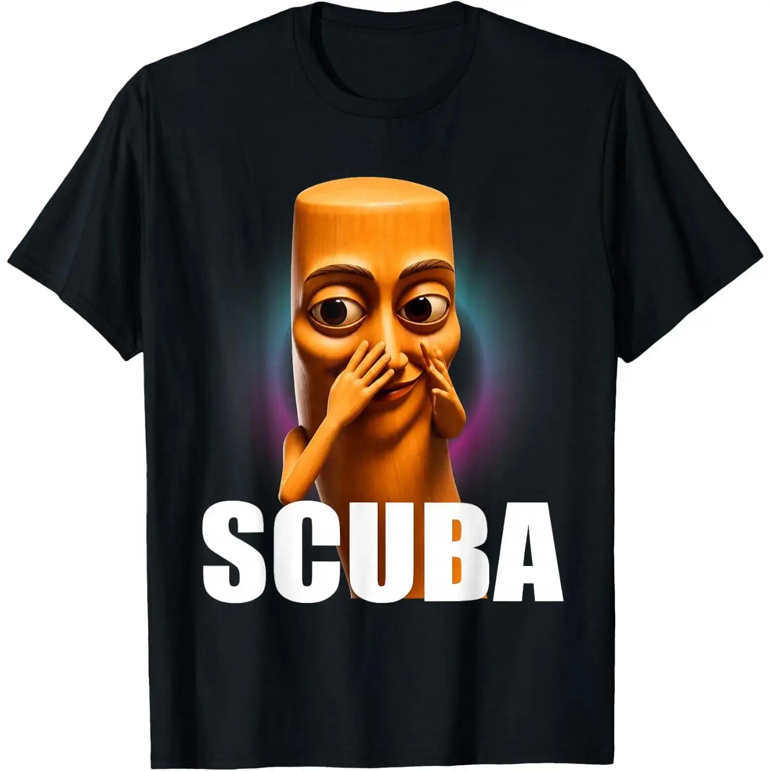 Men's Scuba Tung Tung Sahur Meme Inspired Graphic Tee - Menswear, Classic, Simple, Loose, Short-Sleeve Cotton Unisex Streetwear Top, Funny Brainrot Humor Viral Internet Style, Gift for Meme Lovers, Shortsleeve
