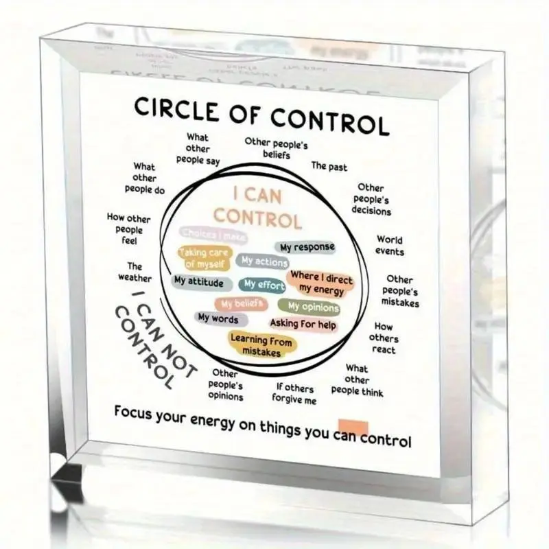 Circle Of Control Acrylic Decor, Desktop Decoration for Home Office Decor, Mental Health Calm Down Corner, School Counselor Gifts, Decoration Items