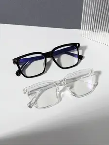 Unisex Casual Square Frame Glasses, All-Season PC Lens Eyewear, Daily Wear Fashion Accessory, Student Essential Tool, Square Frames Eyeglass
