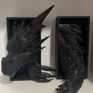 Fourth Wing Inspired Dragon Bookend | 3D Printed Fantasy Dragon | Decorative Shelf Accessory for Book Lovers
