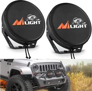 Nilight 9inch Round Offroad Driving Pod Light Cover, 9.25 Inch Diameter Black Leather Protective Cover for Auxiliary Ditch Fog Bumper Headlight on Jeep Truck SUV ATV UTV Tractor Car Accessories Automotive dealsforyoudays