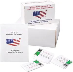 2026 US Civic Test Flash Card USCIS Citizenship Bilingual Spanish English 128 Questions Answers Naturalization Study Guide Tarjetas Para La Ciudadania 2026