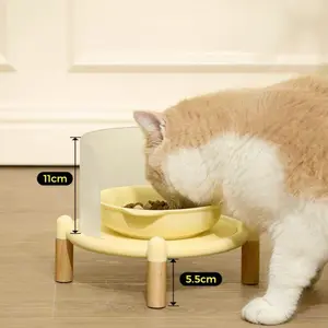 Bubble Single Bowl Stand - Extra Large 22cm Dining Table & Spacious 16cm Bowl - Elevated 5.5cm Legs & 11cm Splash Guard - Food Grade Silicone Mat - Easy Clean Design for Cats & Small Dogs