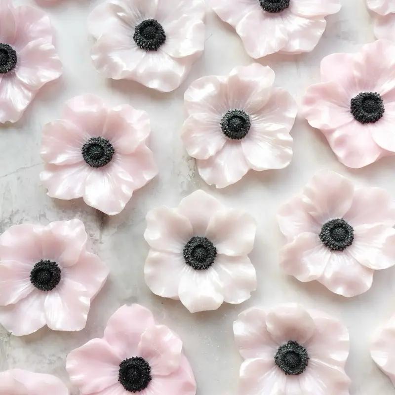 Anemone Orchid Flower Soap Favor – Personalized Wedding Guest Gift – Baby Shower Favor – Custom Scented handmade soap in Gift Boxes Aroma Decoration