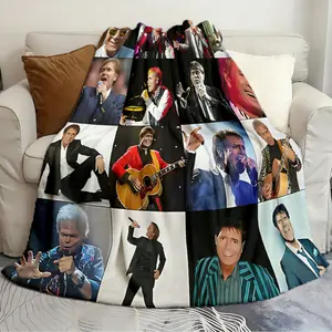 Printed modern throw blankets Cliff Richard Photo Classic Quilts Comfortable sofa decoration camping and picnic blanket winter warming blanket Personalized Picture Blankets Custom Photo Blanket