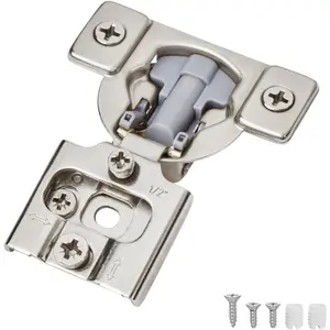 20 Pack Soft Close Cabinet Hinges for Face Frame Doors, 1/2 Inch Overlay Concealed Hinges, 105° 3-Way, 35mm Cup, Nickel Finish with Screws