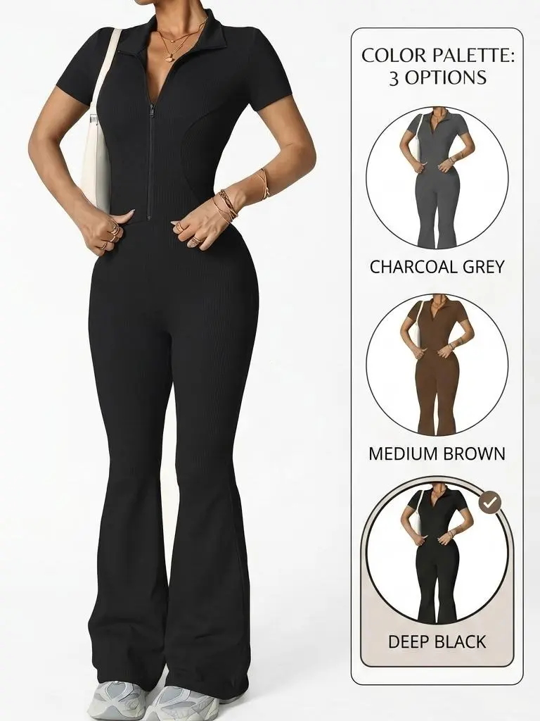 Women’s 2-Piece Yoga Set - High Waisted Tummy Control Flare Leggings, Butt Lifting Sculpting Exercise Clothing, Soft Stretch Lightweight Gymwear Fitness Suit Set for Sports Fitness Lounge