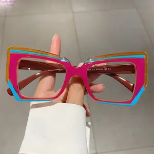 New Irregular Colorful Blue Light Blocking Glasses for Women Men, Trendy Y2K Aesthetic Fashion Eyewear, Lightweight Versatile Frame with Premium Style for Daily Office & Streetwear