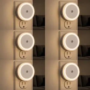 [Free!!ship] BMTWE 6 PCS Night Light, Smart LED Night Lights Plug into Wall with Light Activated Sensor for Bathroom, Bedroom, Kitchen, Hallway, Stairway, Wardrobe