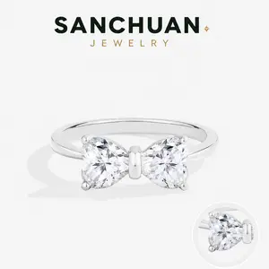925 Sterling Silver Heart Cut Solitaire Ring 1CT Synthetic Moissanite D Color VVS1 Elegant Promise Wedding Ring for Her heart shaped ring