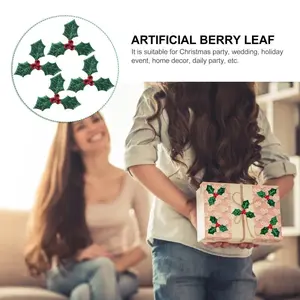 100pcs Christmas Window Stickers Artificial Plants Flower Stickers Mini Artificial Fake Fruit Sticker Patch