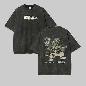 [COLLECFTION] Attack on Titan Scouting Legion Survey Corps Wings of Liberty Anime T-Shirt, Vintage Acid Wash Oversized Graphic Tee, Premium Soft Heavyweight Cotton Streetwear Style, Perfect Gift for Anime Fans