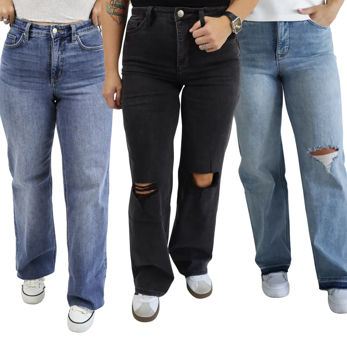 Tummy Control Wide Leg Jeans by RFM