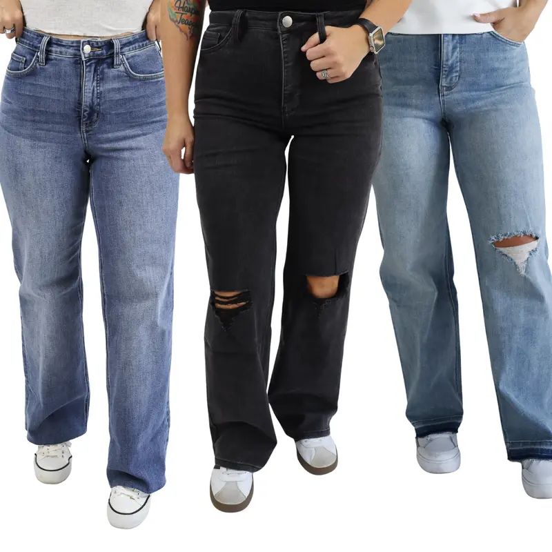 Tummy Control Wide Leg Jeans by RFM