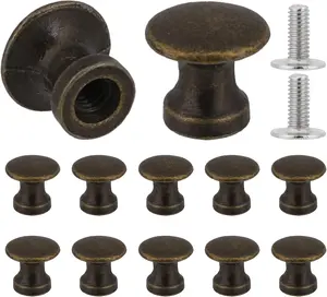 KALIONE 12 Pcs 1/2 Inch Mini Drawer Pulls, Handles for Jewelry Box, Small Cabinet Knobs for Gift Case, Antique Box Pulls (Vintage)