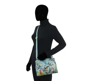 Anushcka Painted Leather Crossbody Organizer