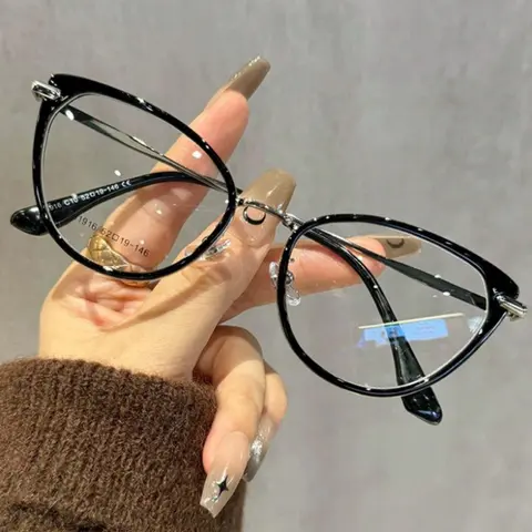 Y2K Oval Shaped Eyeglasses, Fashionable Eyeglasses for Women & Girls, Fashion Eyeglasses for Work, Daily Clothing Decor, Perfect for Student Daily Use, Trendy Frames, Stylish Trendy Eyewear