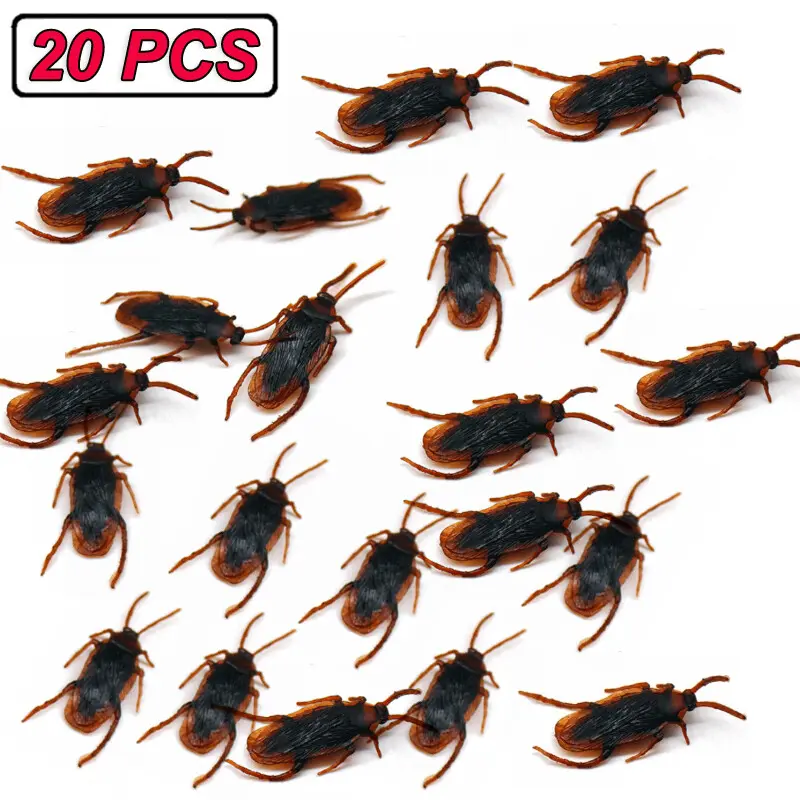 Realistic Cockroach Prank Toy Rubber Fake Fly Creepy Cock Roach Mini Bugs Gags