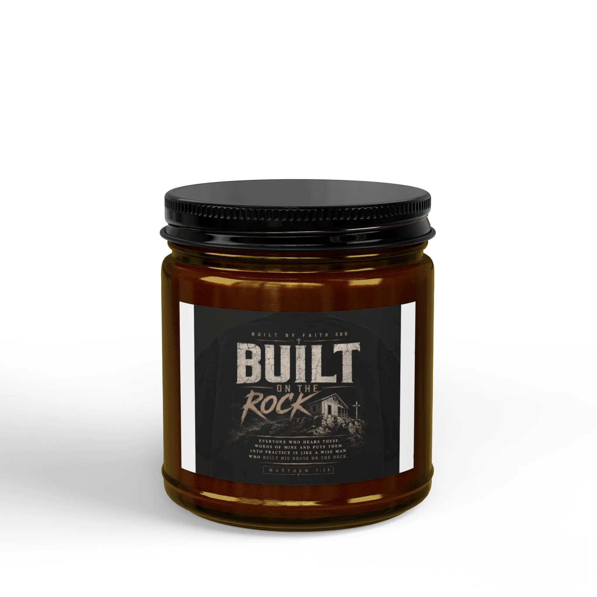 Built By Faith 365 “Built on the Rock” Scented Candle – Faith Inspired Home Candle (Matthew 7:24)