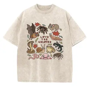 Vintage Love The Unloved Washed Tee, Graphic Washed Shirt, Animal Lover Shirt, Unisex Streetwear Shirt  Mssly