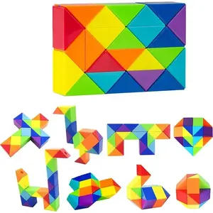 24 Colored Magic Cube Toys 3D Puzzle Fidget Transformable Cube Kid Education Toys Twist Transformable Kid Puzzl Gift