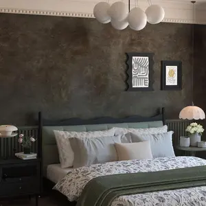 31"157" Extra Thick Wide Dark Brown Tan Charcoal Grey Rusty Concrete Wallpaper Peel and Stick Metallic Concrete Contact Paper Vinyl Matte Stickers for Bedroom Bathroom Living Room Office Walls